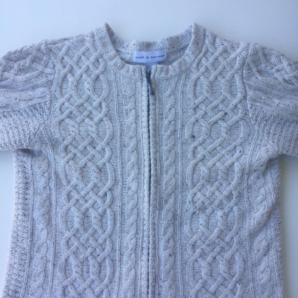 great quality warm zip up oatmeal sweater